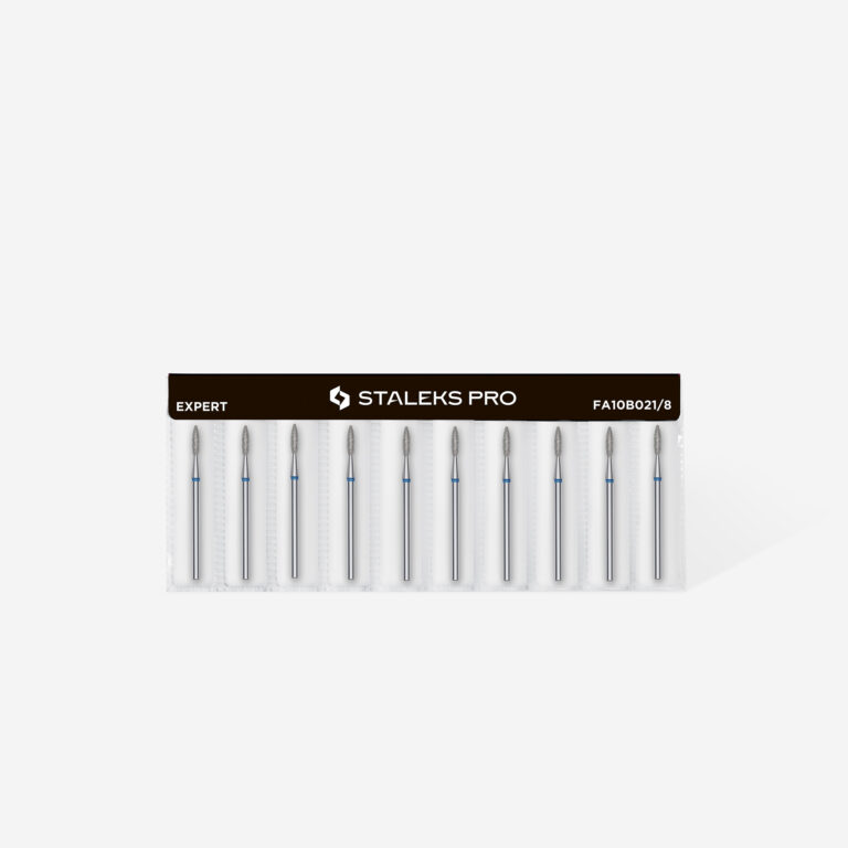 Staleks Διαμαντόφρεζα Flame Μπλε EXPERT 10 Diamond nail drill bit flame blue 2,1mm/8mm FA10B021/8 - Image 3