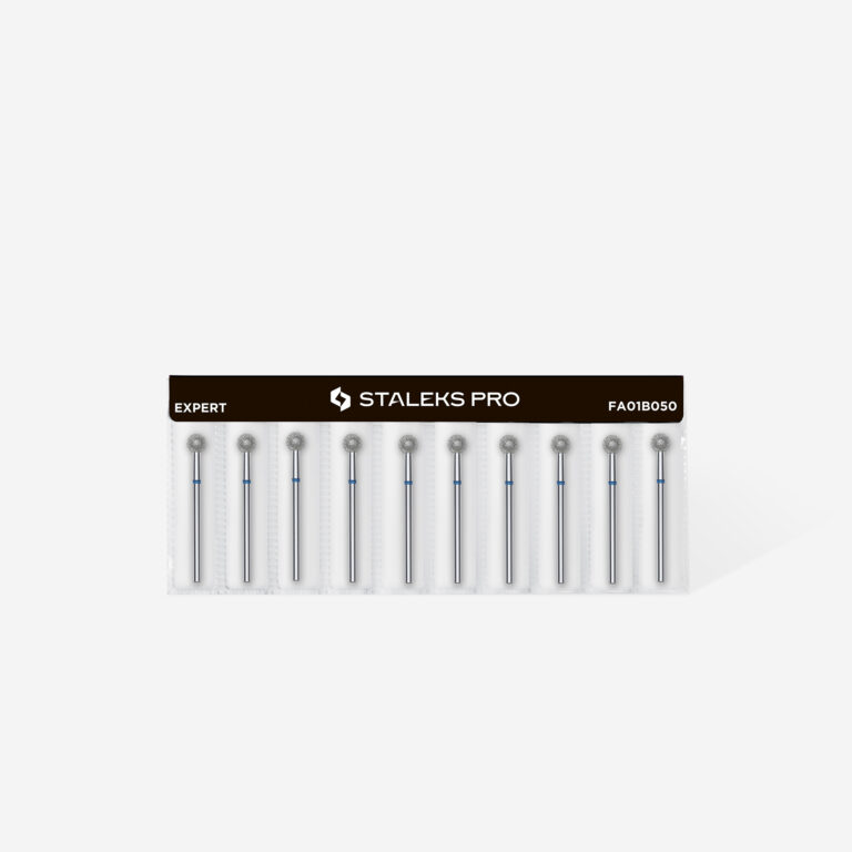 Staleks Διαμαντόφρεζα Μπάλα Μπλε EXPERT 01 Diamond nail drill bit ball blue 5mm FA01B050 - Image 3