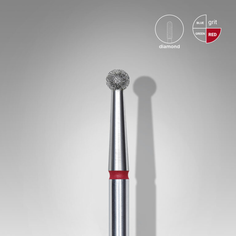 Staleks Διαμαντόφρεζα Μπάλα Κόκκινη EXPERT 01 Diamond nail drill bit ball red 2,7mm FA01R027 - Image 2