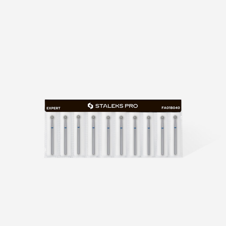 Staleks Διαμαντόφρεζα Μπάλα Μπλε EXPERT 01 Diamond nail drill bit ball blue 4mm FA01B040 - Image 3