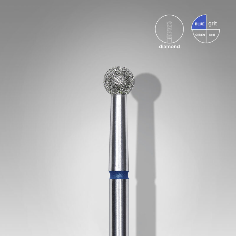 Staleks Διαμαντόφρεζα Μπάλα Μπλε EXPERT 01 Diamond nail drill bit ball blue 3,5mm FA01B035 - Image 2