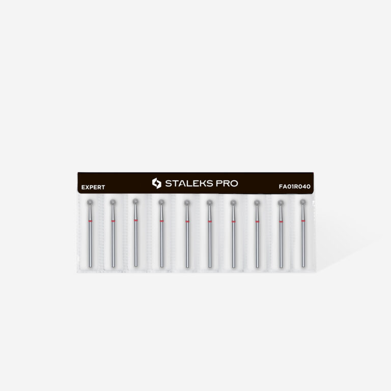 Staleks Διαμαντόφρεζα Μπάλα Κόκκινη EXPERT 01 Diamond nail drill bit ball red 4mm FA01R040 - Image 3