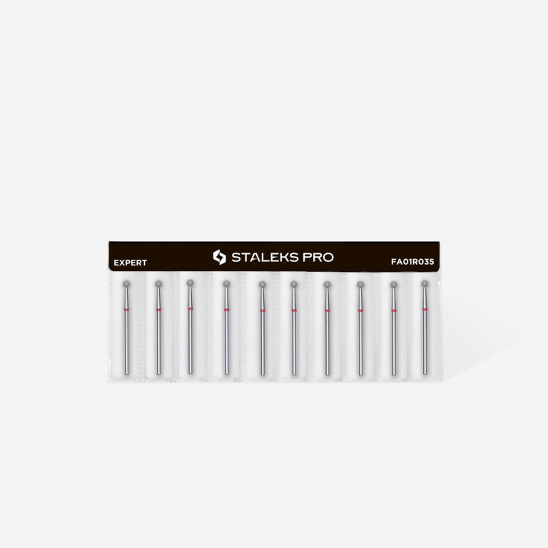 Staleks Διαμαντόφρεζα Μπάλα Κόκκινη EXPERT 01 Diamond nail drill bit ball red 3,5mm FA01R035 - Image 3