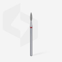 Staleks Διαμαντόφρεζα Pointed Flame Κόκκινη EXPERT 11 Diamond nail drill bit flame pointed red 2,1mm/8mm FA11R021/8