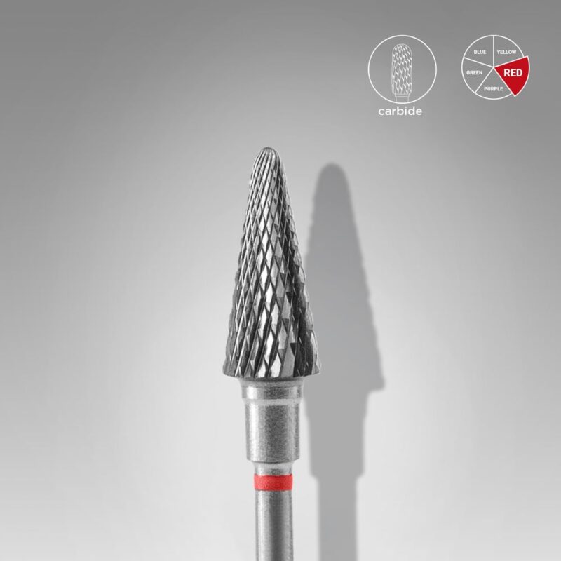 Staleks Φρέζα Καρβιδίου Cone Κόκκινη EXPERT 71 Carbide nail drill bit cone red 6mm/14mm FT71R060/14 - Image 2