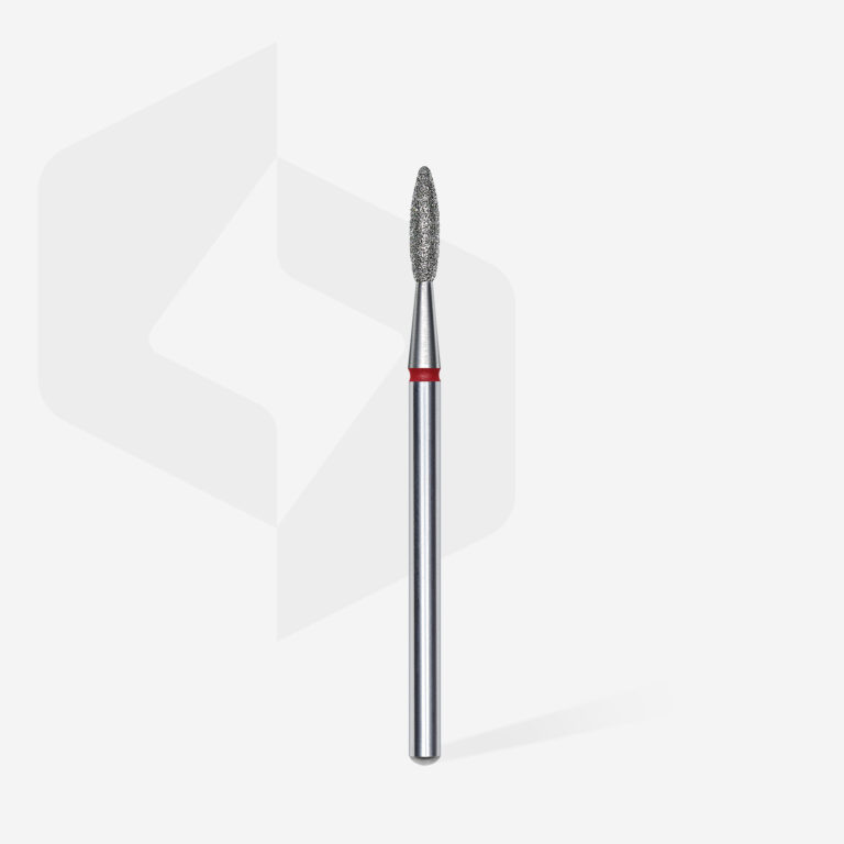 Staleks Διαμαντόφρεζα Flame Κόκκινη EXPERT Diamond nail drill bit flame red 2,1mm/8mm FA10R021/8