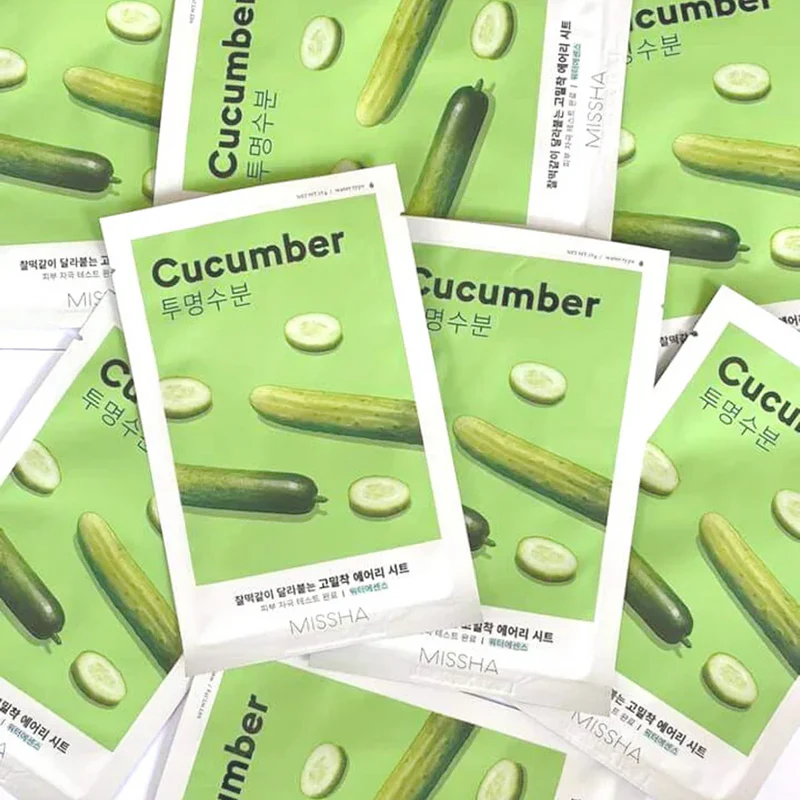 Missha Airy Fit Sheet Mask- Cucumber 19g - Υφασμάτινη Μάσκα Προσώπου με Αγγούρι - Image 3